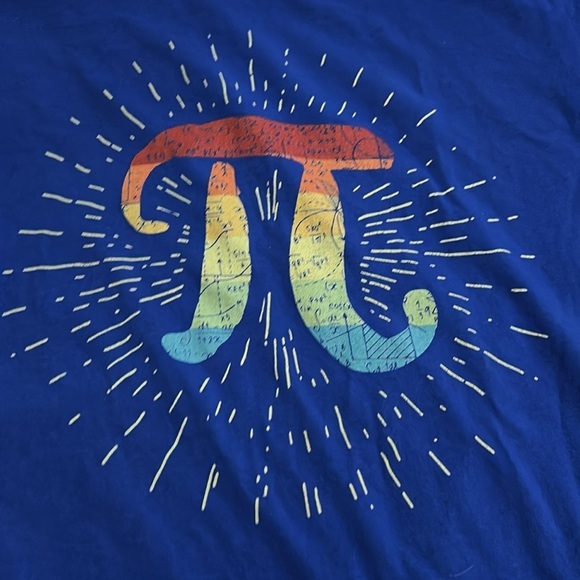 Pi Day Blue multi Color Unisex T Shirt Size XXL - Picture 2 of 4